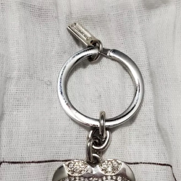 Coach Pave Rhinestone Heart Picture Locket Keychain - Picture 3 of 9